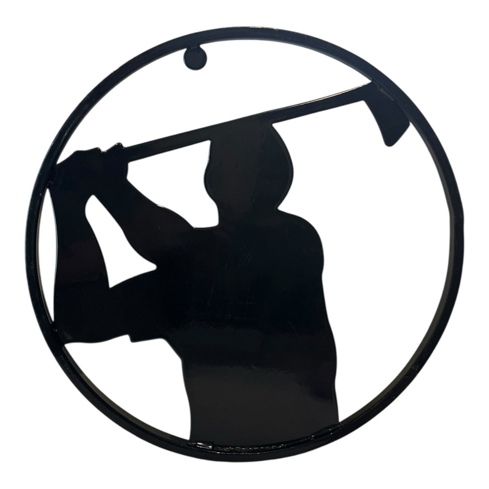 Decorative Wrought Iron Door & Outdoor Gate Grille Silhouette Golf Swing 12"x12"